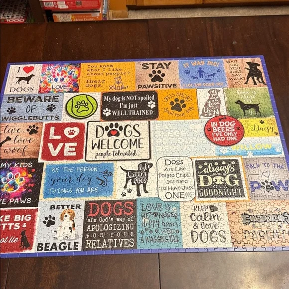 White Mountain I Love Dogs Puzzle. Complete. 1000 pieces. Has poster. - Picture 2 of 7